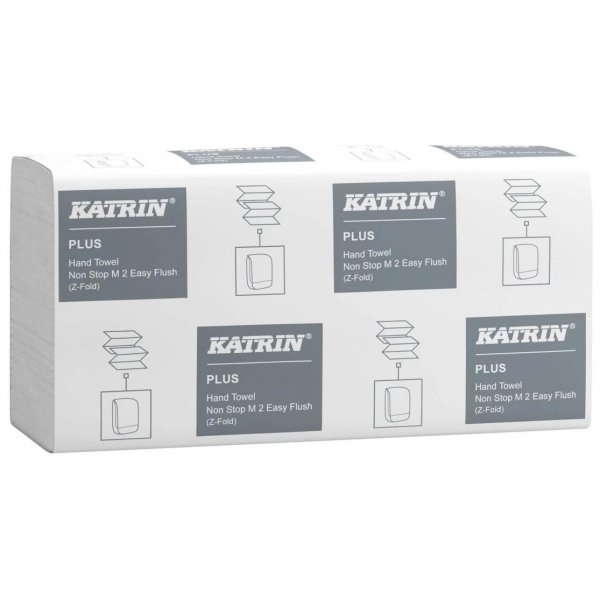 Ręcznik składany Katrin Plus 24x20, Non Stop Easy Flush, 2 warstwowy, biały, 15x160 listków [61624]
