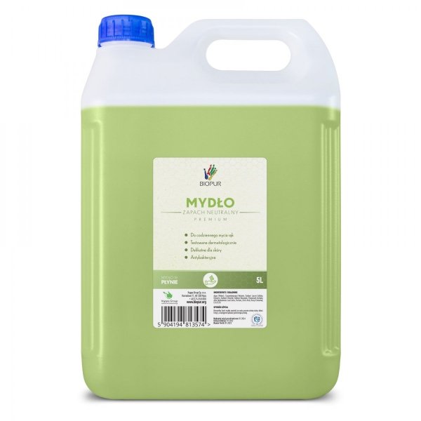 Mydło w płynie Biopur 5l o zapachu neutralnym