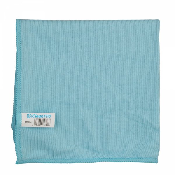 Ścierka do szyb CleanPRO 40x40cm, niebieska, 240g/m2