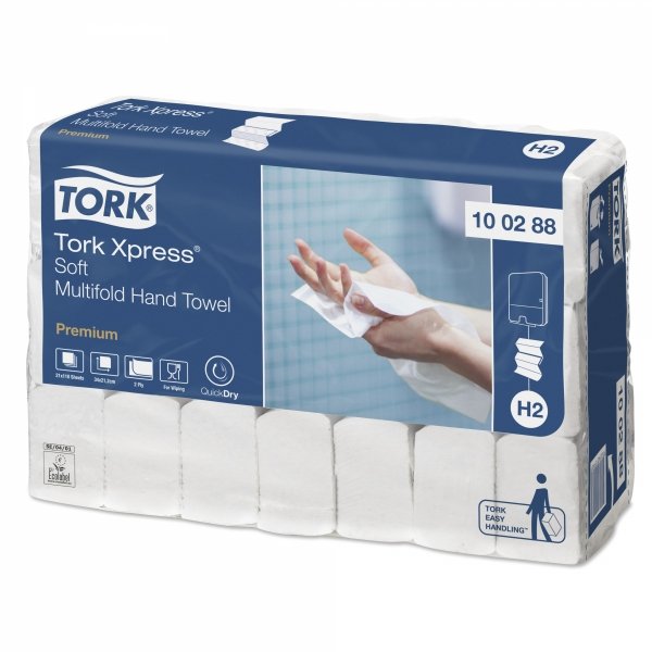 Ręcznik składany Tork Xpress Premium H2, 2 warstwowy, biały, 21 x 110 listków [100288]