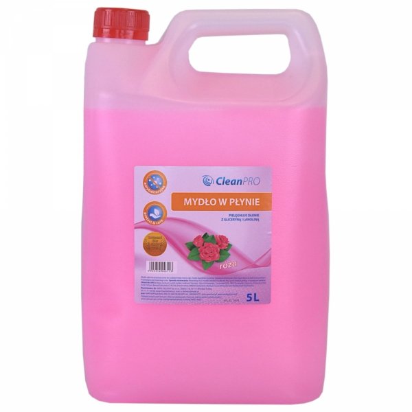 Mydło w płynie, antybakteryjne, CleanPRO, róża, 5 l