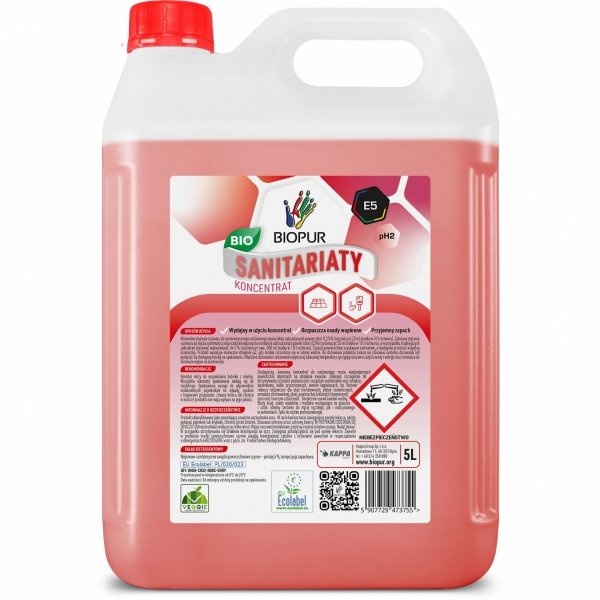 Środek do czyszczenia łazienki Biopur E5 5L wydajny koncentrat