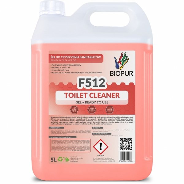 Żel do czyszczenia sanitariatów Biopur F512, 5L