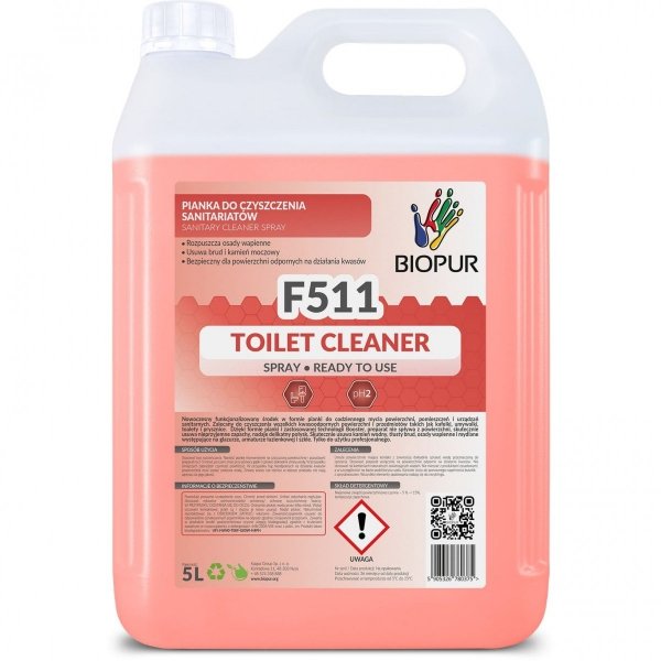 Pianka do czyszczenia sanitariatów Biopur F511, 5L