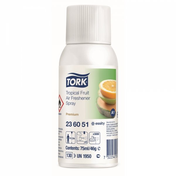 Odświeżacz powietrza w sprayu Tork Premium, owoce tropikalne - 12 szt. [236051]