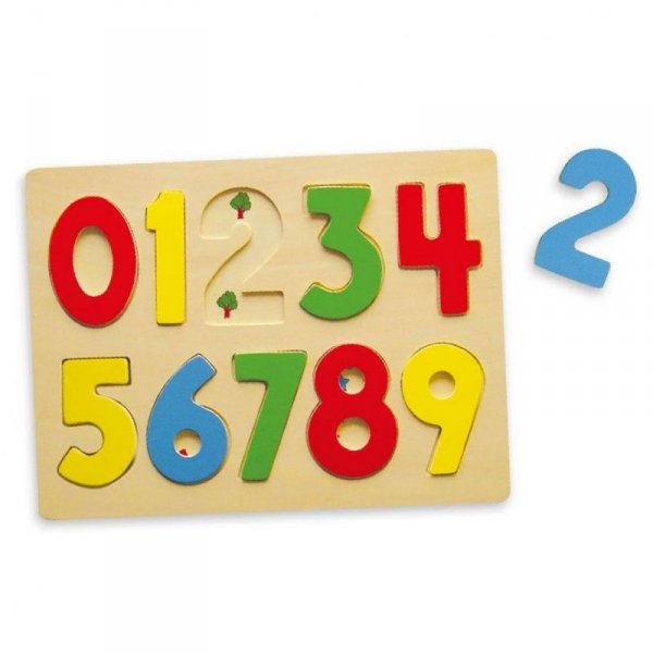 Puzzle Do Nauki Liczenia Drewniana Układanka Edukacyjna Cyferki 123 - Viga Toys