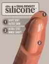 King Cock Elite - Realistyczny Silikonowy Wibrator Z Przyssawką 15 CM + Pilot Ciemny Kolor Skóry