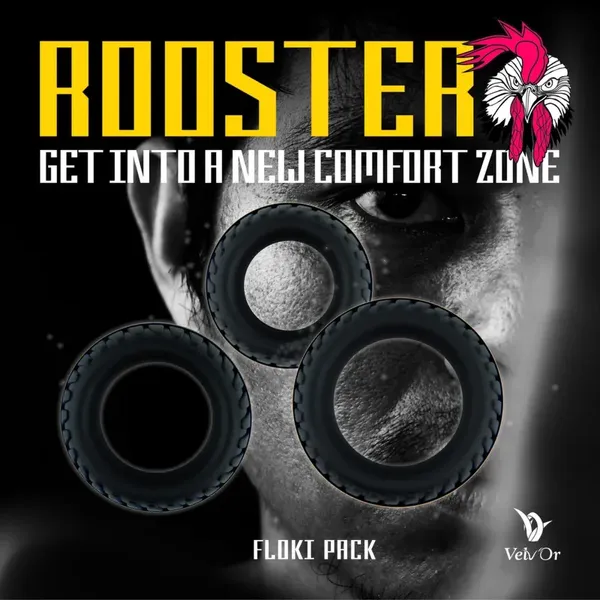 Velv Or Rooster Floki Pack - zestaw 3 elastycznych pierścieni silikonowych