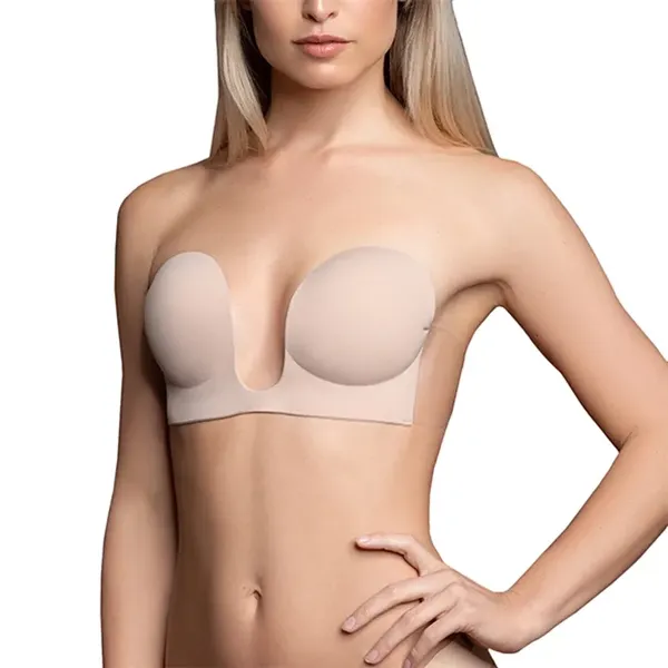 Bye Bra Seamless U-Style Bra C Nude samonośny biustonosz z odpinanymi skrzydełkami