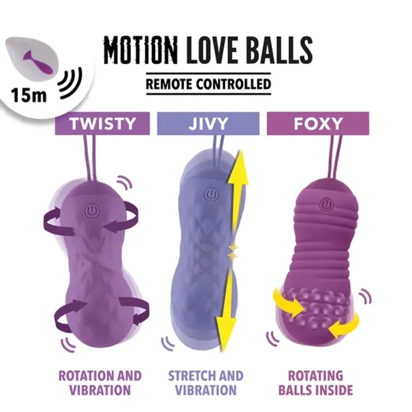 Zdalnie sterowane jajeczko wibrujące - FeelzToys Motion Love Balls Jivy