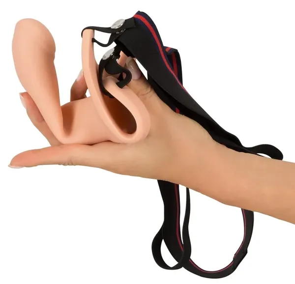 You2Toys Duży model silikonowy na pasku, przedłużenie 6 cm, czarny