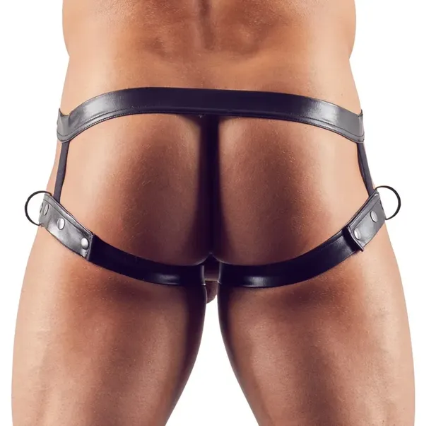 Svenjoyment Jockstrap Męski Czarny Matowy z Paskami na Uda M-L