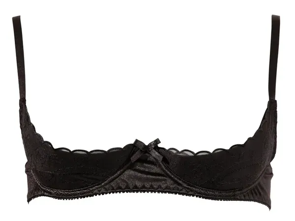 Cottelli Lingerie biustonosz otwarty na fiszbinach czarny 80B haftki