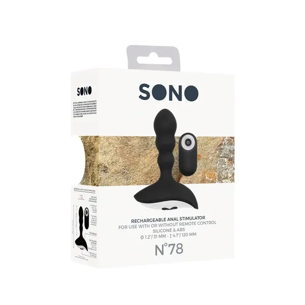 SONO No.78 ładowalny stymulator analny z pilotem, 10 trybow, czarny