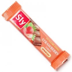 Baton czekoladowy - truskawka, bez dodatku cukru Sly Nutritia 25g.