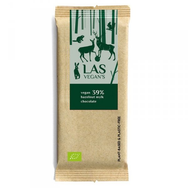 Czekolada Wegańska z orzechami laskowymi 39% Las Vegan&#039;s BIO, 50g