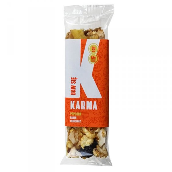 Baton &quot;BAW SIĘ&quot; - popcorn, banan, nerkowiec Karma, 35g