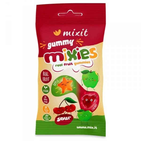Owocowe Mixies - naturalne żelki o smaku jabłka i czereśni Mixit, 35g