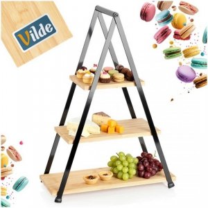 PATERA BAMBUSOWA 3 PIĘTROWA NA CIASTA PRZEKĄSKI 139454