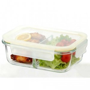SZKLANY POJEMNIK 1300ml LUNCH BOX Z PRZEGRODĄ SZCZELNY 5624