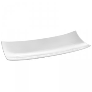 Półmisek dekoracyjny prostokątny taca BARKA 218x105mm biała porcelana - Hendi 785546
