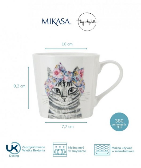 Mikasa Tipperleyhill, Kubek Porcelanowy Kot - 380 ml