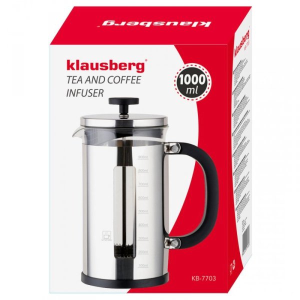 ZAPARZACZ TŁOKOWY DO KAWY/HERBATY 1000ml KLAUSBERG KB-7703