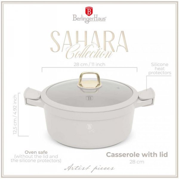 GARNEK TYTANOWY Z POKRYWĄ 28cm BERLINGER HAUS BH-7788 SAHARA