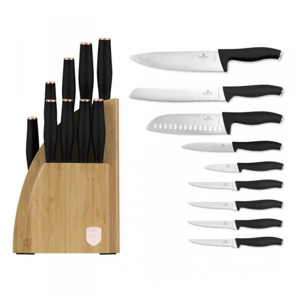ZESTAW NOŻY BERLINGER HAUS BH-2760 BLACK ROSE W BLOKU BAMBUSOWYM
