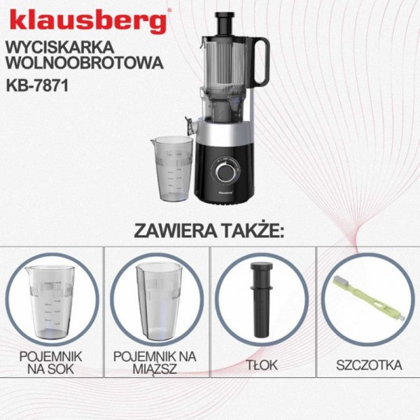 SOKOWIRÓWKA WYCISKARKA WOLNOOBROTOWA PIONOWA KLAUSBERG KB-7871