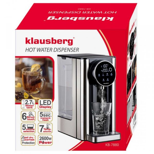 DYSPENSER DOZOWNIK GORĄCEJ WODY 2,7L KLAUSBERG KB-7880