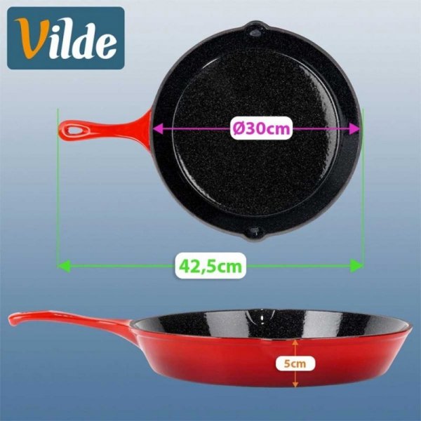 PATELNIA ŻELIWNA EMALIOWANA 30cm Z SILIKONOWĄ NAKŁADKĄ 199156