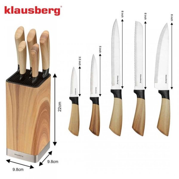 ZESTAW NOŻY KUCHENNYCH W BLOKU KLAUSBERG KB-9035