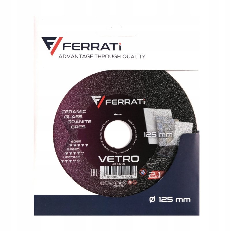 FERRATI VETRO Tarcza diamentowa 125mm do szlifowania - Gres Kamień Marmur