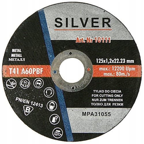 Tarcza do CIĘCIA METALU 125 x 1,2 mm SILVER