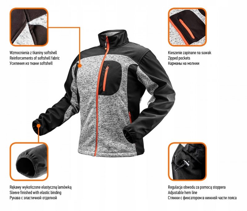 NEO 81-555-XL Bluza wzmacn. tkaniną softshell XL