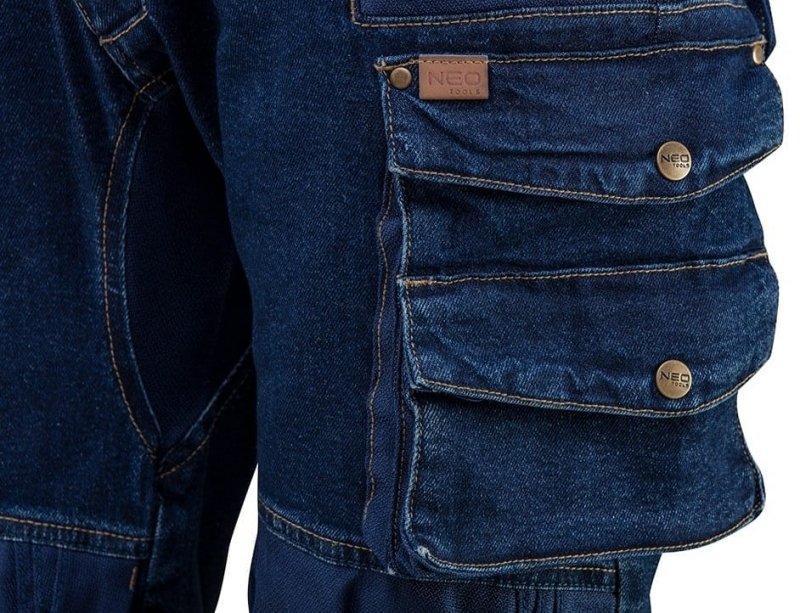 SPODNIE ROBOCZE DENIM DO PASA WZMOCNIONE BAWEŁNA OXFORD 81-228 XS/46 NEO