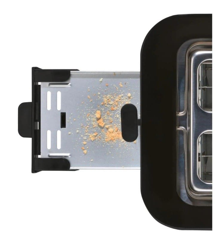Toster cyfrowy wyświetlacz LED podwójny czarny 870W elegancki design