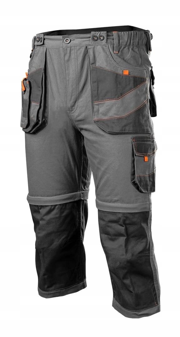 SPODNIE ROBOCZE na szelkach ODPINANE NOGAWKI spodenki 6w1 BAWEŁNA 3XL NEO