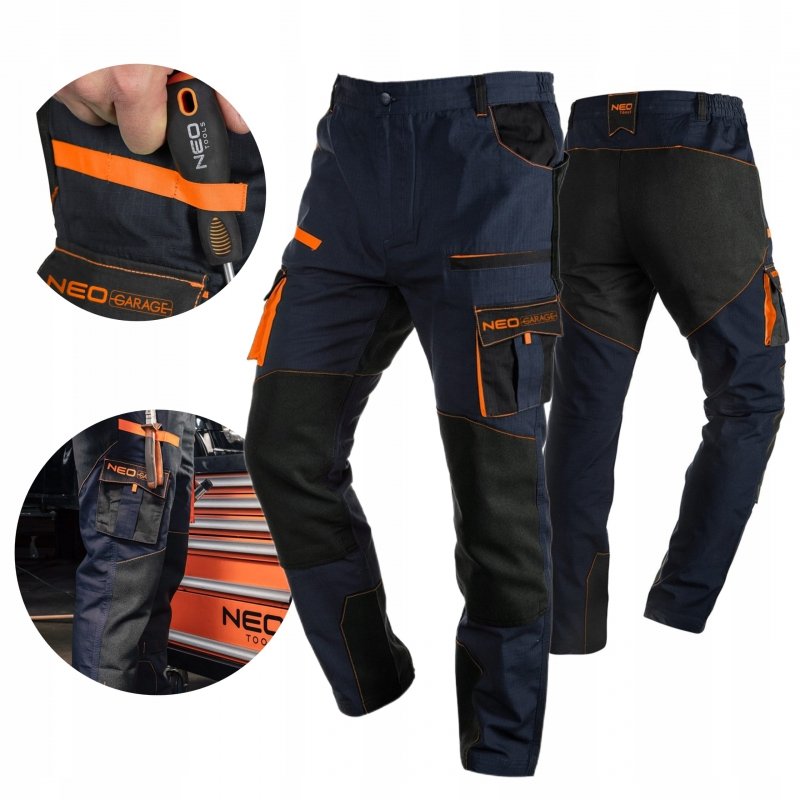 SPODNIE ROBOCZE DO PASA NEO GARAGE BAWEŁNA RIP STOP 81-237 L/52 NEO