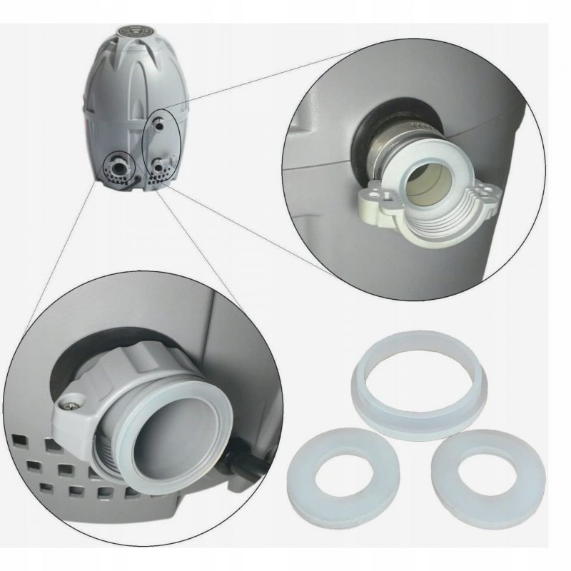 Uszczelka POMPY JACUZZI BESTWAY Lay-Z-Spa Wlotu Wylotu Pompowania 3 sztuki