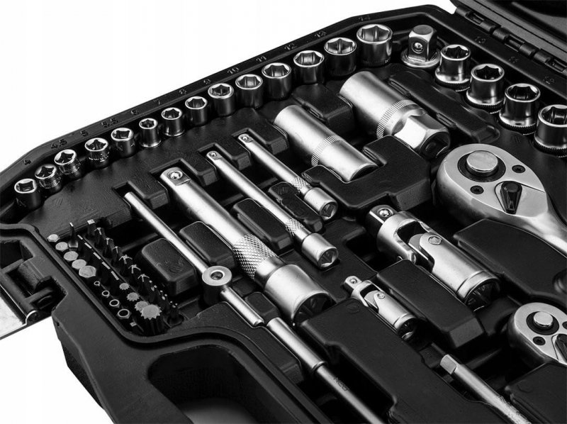 KLUCZE NASADOWE NASADKI PŁASKIE BITY TORX 1/2&quot; 1/4&quot; 138 EL. NEO TOOLS