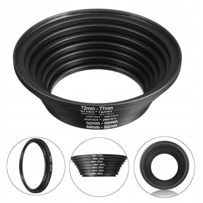 Komplet redukcji filtrowych 49 52 55 58 62 67 72 mm STEP UP ZESTAW 7szt+1