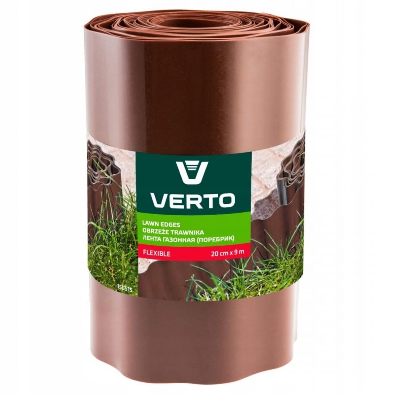 VERTO 15G515 Obrzeże do trawników 20cm x 9m, brąz