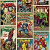 Tapeta Marvel Comics Superheroes Spiderman Iron Man Hulk okładki komiksów