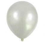 BALONY białe perłowe metalik 10 25cm x100