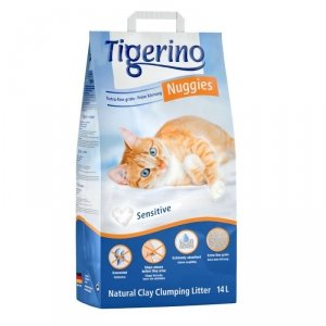 Żwirek Tigerino Nuggies Sensitive 14L drobnoziarnisty i bezzapachowy dla kota