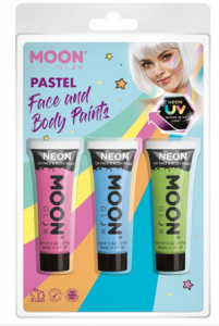 Zestaw farb do twarzy i ciała 3szt pastel UV