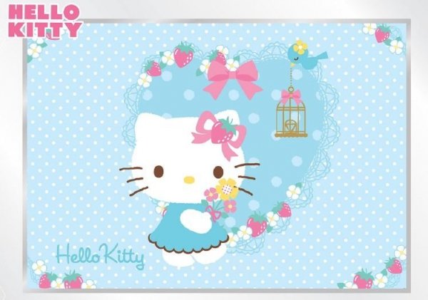 Fototapeta na flizelinie Hello Kitty Niebieskie Serduszko XL