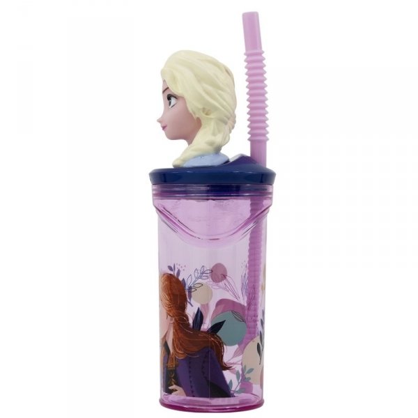 BUTELKA Bidon FROZEN 3D kraina lodu z rurką 360ml